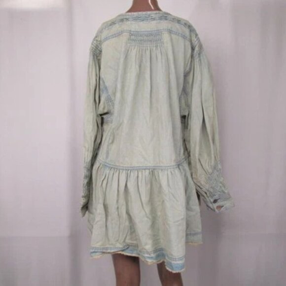 NEW FREE PEOPLE Womens Long Jacket Light Blue Size M Sweet Summer Bed Front Tie - Picture 6 of 8